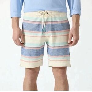 Tommy Bahama Men's Cabana Coast Stripe Shorts Blue 8” Cotton Coastal Summer XL